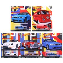 포르쉐 Hot Wheels FPY86 자동차 문화 디자인 BMW 호환 M3 E46 959 아우디 S4 콰트로 폭스 바겐 패널 버스 164 금속 다이 캐스트 완구, [05] Hot WheelsFPY86-5pcs