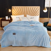 극세사겨울이불 침대용 담요 솔리드 옐로우 컬러 부드럽고 플란넬 소파 커버 침대보 체크 무늬 푹신한 성인용, [01] 1pcs 70x100cm, [02] Blue