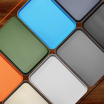 메탈 논슬립 트레이 16TYPE 쟁반 사각 접시 카페 커피 감성 무광 8color 2size, 프렌치네이비