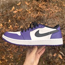 [국내매장판] 나이키 에어 조던1 로우 코트퍼플 골프화 조던골프 DD9315-105