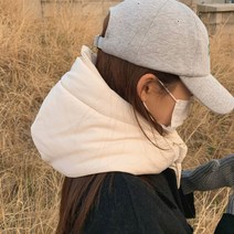 패딩 보넷 후드 바라클라바 두꺼운 방한 모자 넥워머 목토시 패딩발라클라바, 연그레이