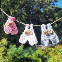 핸드메이드 미니어쳐 꼬까옷 감성 촬영 소품 가랜드 아기방 꾸미기 인테리어 수제 뜨개 옷, 화이트