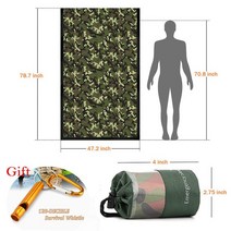 비비색 쉘터텐트 백패킹 장비 1인용텐트 캠핑용 방수 경량 비상 생존 침낭 Bivy 색 담요 가방, 04 Camouflage and gift, 1개