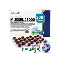 하이웰 프리미엄 초록홍합오일 25000mg 뉴질랜드초록홍합 그린머슬 글루코사민 콘드로이친 크릴오일 함유, 200캡슐, 1박스+추가상품