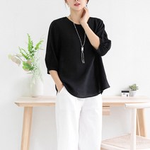 비비드글램 벨르 7부 인견 블라우스 9color 빅사이즈 여름 가을 데일리셔츠