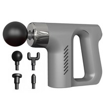 OMT 5단조절 무선 전동 마사지건 OMS-S740 스마트 마사지기 전신 목 어깨 안마기 헤드4종포함 (실버