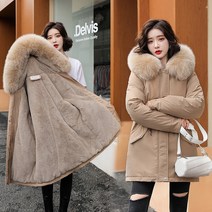 보일러 배관 부품 주름관 자켓 울 라이너 후드 파카 모피 칼라 스노우웨어 패딩 의류 여성용 패션 슬림 겨울 2022
