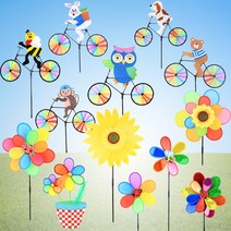 정원바람개비 캠핑바람개비 유치원 어린이집꾸미기 정원장식, 자전거타는무당벌레
