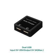 가전제품 전자기기 태양 광 컨트롤러 5V 3A 최대. -C QC 3.0 PD 빠른 충전 DIY 전지 패널 아이폰 호환 아이패드 삼성 화웨이 샤오미 등, [01] Dual USB