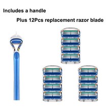 클래식면도기 일자면도칼 퓨전 5 용 스테인레스 수동 면도기 중 면도날 남성용 교체 가능한 포함 헤드 교체용, [04] as picture3