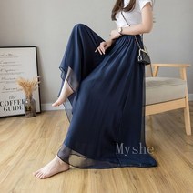 [Myshe]여성 여름 롱 치마바지 빅사이즈 와이드 팬츠 Dou26174KT09