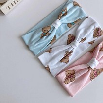 아기헤어밴드 곰돌이 중앙묶음 리본 유아 여자 남자 돌 아기 50일 백일선물 여아 머리띠