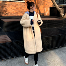 겨울 여성 양털 뽀글이 자켓 후드 집업 후리스 롱코트