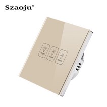 터치스위치 전자식 나노 스위치 리모컨 스마트 szaoju eu 표준 터치 led 유리, 골드 3 갱