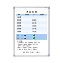 주차현황판 500x700 방문 차량관리 주문제작 칠판제작 인쇄칠판, 일반형(알자석부착 X)