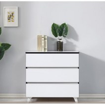 원룸가구 프랜치 모던 3단 수납장(80cm 2컬러) 심플 고급 앤티크 광폭 우드, 화이트