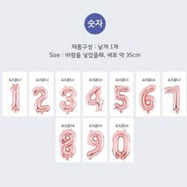 생일 이벤트 장식소품 숫자 알파벳 은박풍선 골즈로드, 숫자은박풍선(소)로즈골드8