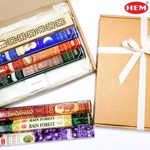 HEM 인센스 스틱 홀더 세트 집들이선물 6가지 향기 인도향, 찬단+프레셔스 프레그런스, 덮개형, 프레셔스 프래그런스