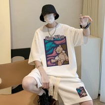 남성 세트 여름 남성 의류 캐주얼 트레이닝 반팔 티셔츠 반바지 상하의 세트 농구 유니폼 투피스 20대 30대 40대 M~5XL