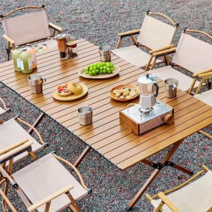 무브기어 경량 접이식 캠핑 롤 테이블 폴딩 소형 중형 대형, 베이지