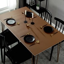 JINGHENG 식탁매트 캠핑 가죽 식탁보 단색 방수 기름방지 티테이블보 테이블패드, T03-가죽 식탁보 커피색, C05-80*130cm