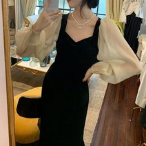 여성 레이어드 벨벳 롱원피스 247650
