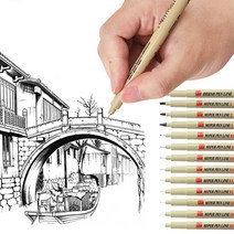 만화 그리기 스케치 마커 펜 아트 드로잉 일러스트 캘리그라피 펜, F 0.4mm