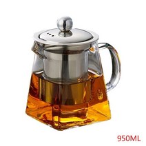 스팀피쳐 밀크저그 350-950ml 투명 내열 투명 유리 주전자 주전자 w인퓨저 커피 차 잎 허브 냄비 꽃 주전자 우유 주스 용기, 950ml
