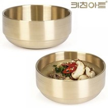 키친아트 이중구조 탕기 18CM 2개 티타늄 대접 국 면기 국수 떡국그릇, 단품