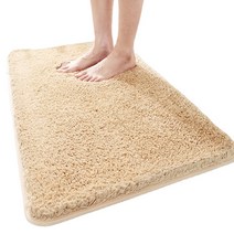 ANKRIC 러그 퓨어 컬러 욕실 미끄럼 방지 매트, 벨벳샴페인, 80*100cm