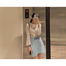 [리리앤코] 바이앤브 트위드 랩스타일 치마바지