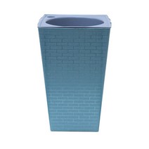 벽돌 패턴 화분 모조 금속 플라스틱 꽃 냄비 광장과 원예를위한 키가 큰 유형 화분에 심은 식물 꽃을위한 Cachepot, 협력사, 은, 17.2x12x8.6cm
