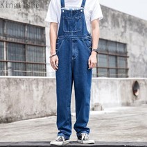 [Kingfishe]남성 캐주얼 빅사이즈 데님 멜빵바지 봄 가을 d7 zhuo725