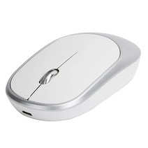 무선 마우스 DPI 조절 가능한 충전식 광학 컴퓨터 외부 장치 USB 수신기 2.4Ghz 무선 주파수 호핑 무소음 충전식 3단계 조절 가능한 해상도(실버), Silver