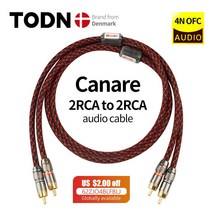 canare 1 pair rca 오디오 케이블 2 rca to 2 rca 상호 연결 케이블 hifi 스테레오 4n ofc male to male for amplifier dac t, 0.5m