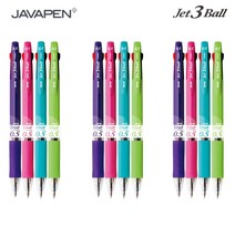 자바펜 제트3볼 다색펜 4p 0.5mm, 랜덤 색상, 3세트