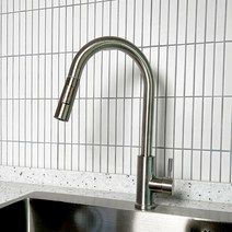 모디어 무광 스테인리스 수전 SUS304 싱크대 거위목 고급 싱크 수도꼭지, 블랙