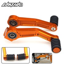 오렌지 오토바이 풋 브레이크 레버 기어 변속 레버 쌍 세트 CNC 알루미늄 페달 KTM 390 Duke 2013 2014 2, 한개옵션0
