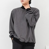 키작은남자 울리 헤링본 반폴라 맨투맨