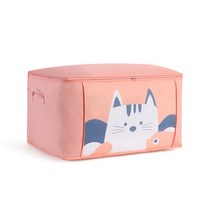슈가제니 캐릭터 이불 의류 정리 손잡이 보관함, 핑크 고양이_대