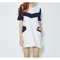 라이 PURPLE LABEL 와플 배색 원피스