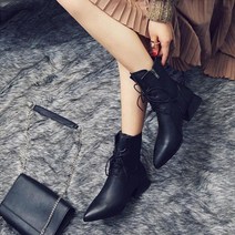 밍브띠 뾰족 키높이힐 끈패션 하이탑 부츠