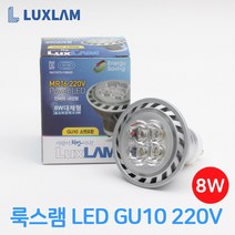 룩스램 LED GU10 8W 주백색, 전구색, 1개