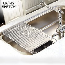 [리빙스케치]퀸스 싱크 플레이트 물빠짐 거치대 길이조절가능