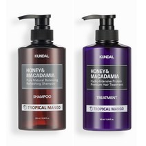 쿤달 네이처샴푸500ml + 트리트먼트500ml 트로피컬망고향, 1세트