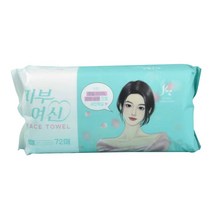 [72매*3팩] 피부여신 페이스타올 일회용 순면 페이스티슈 얼굴티슈 수건대용 티슈 타올 화장솜, 1팩