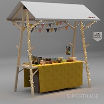 플리마켓매대 부스 나무 가판대 이동식 행사 프리마켓, 7.접이식150x60x200블루화이트