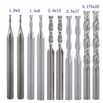 목공끌 각끌기 조각칼 각인기 10pcs 3.175 4 5 6mm 생크 두 플루트 cnc 엔드 밀 절단 도구 밀링 커터 목재 보드 용 라우터 비트 목공 아크릴 pvc, [24] 3.175x42