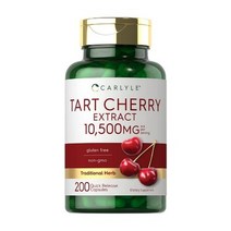 Carlyle Tart Cherry Extract Support Antioxidant 칼라일 타르트 체리 타트 체리 추출 2400 mg Per Serving 캡슐 200정, 1