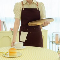 오투라이프 리오 폴리 옥스포드 앞치마, 브라운, 1개